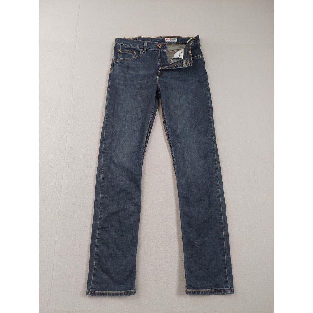 Wrangler Men Jeans 30X32 Blue Zip Button 5 Pockets Stretch Slim Straight Casual - Picture 6 of 16